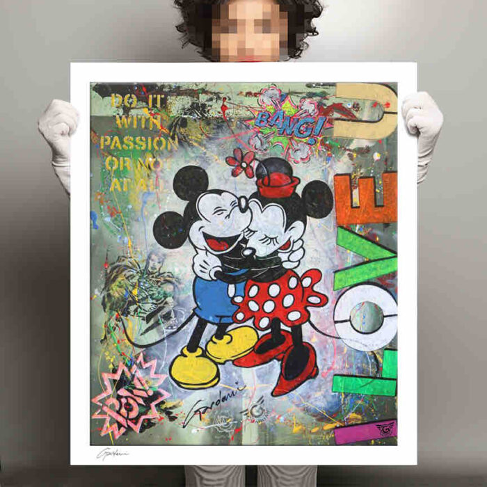 Minnie Love Hug - Giclee Print on Canvas or Paper