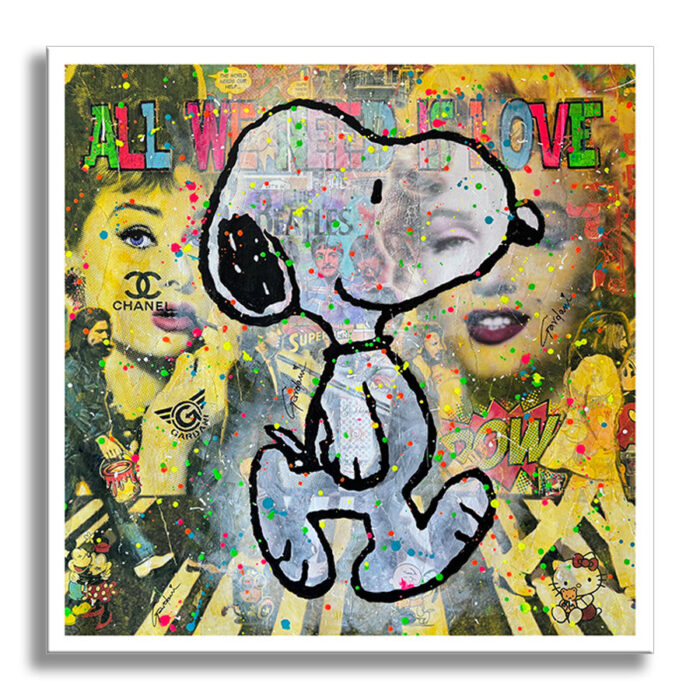 Beatles-Snoopy - Original Painting on canvas-PopArt - Image 3