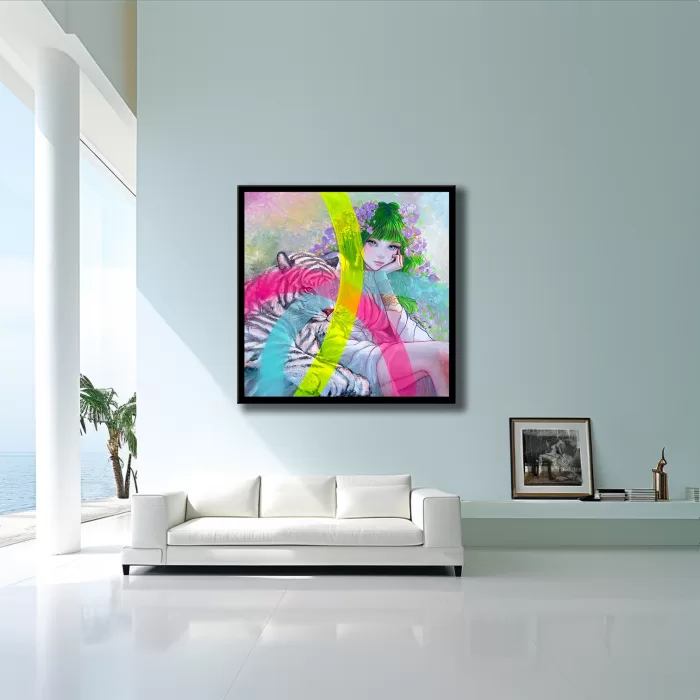 Kyoto Love Story - Original Painting on canvas-Pop Art - Image 2