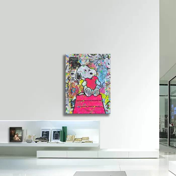 Snoopy Love more - Original Painting on canvas - Image 4