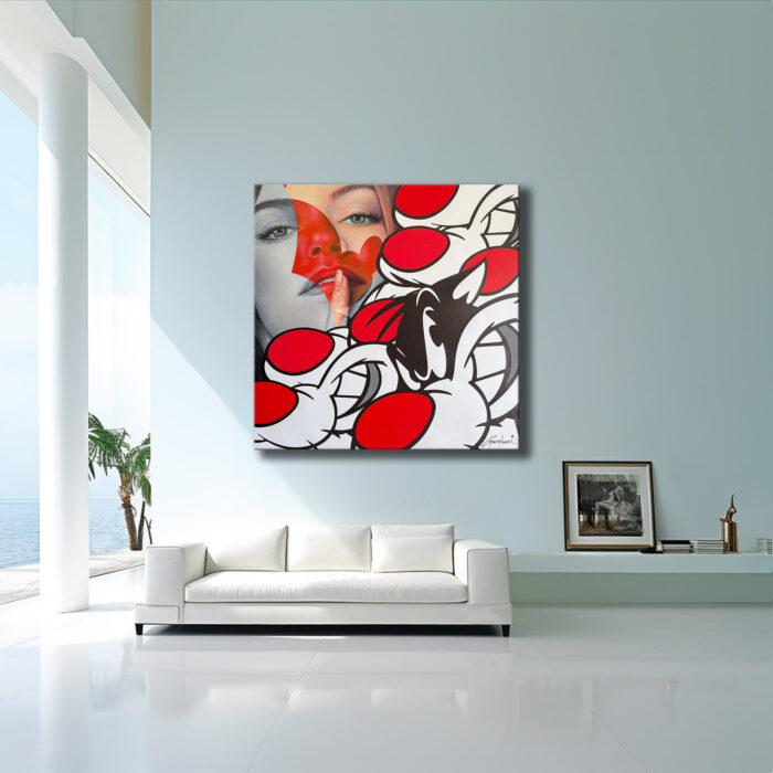 Echoes of Silence - Original Painting on canvas - Pop Art - Image 6