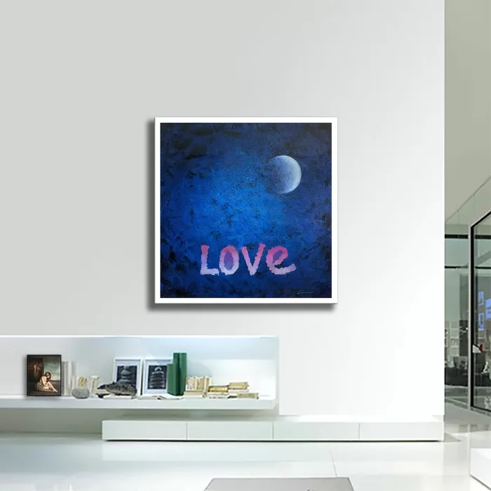 Blue moon love - Original Painting on canvas - Image 2