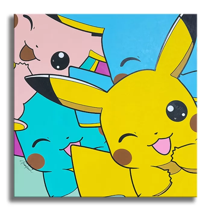 Smile Pikachu - Original Painting on canvas - Pop Art