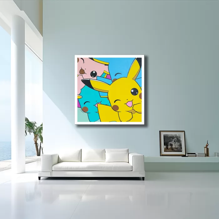 Smile Pikachu - Original Painting on canvas - Pop Art - Image 6