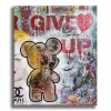 Teddy Bear Never give up - Original Painting on Canvas