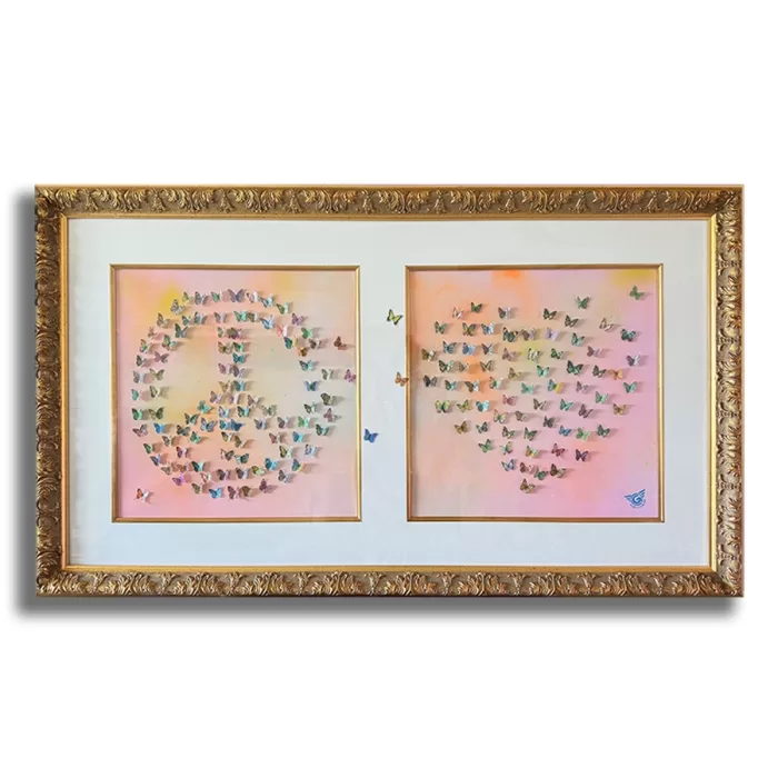 Peace Love and You - Original Unique 3D wall Sculpture