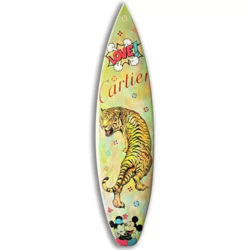 Cartier Surfboard - Original Painting on Surfboard