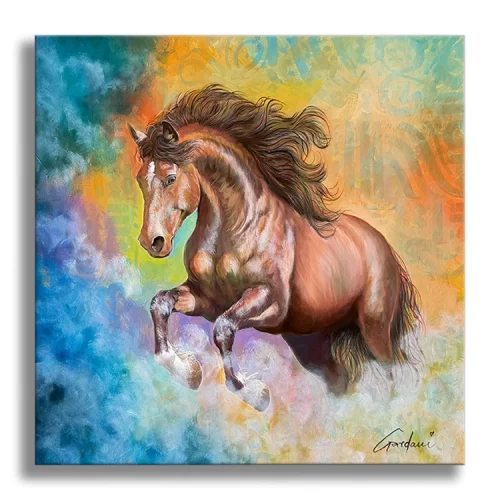 Distant Horse - Original Painting on Canvas by Gardani